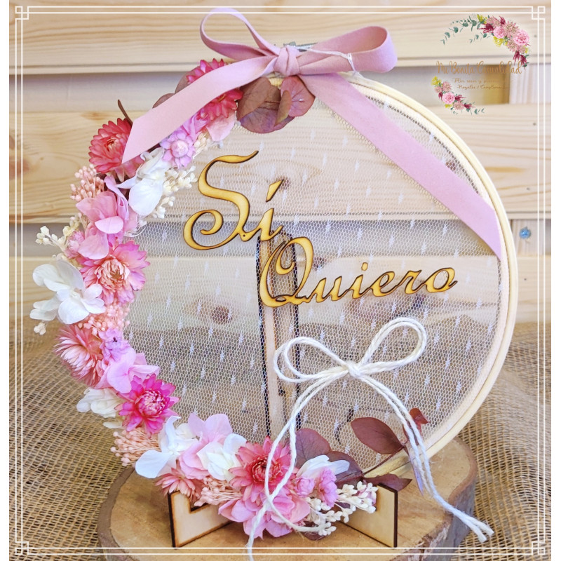 Bastidor para alianzas "SÍ Quiero" - 21cm