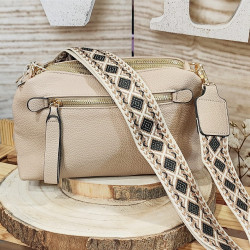 Bolso Multi Cremallera Beige