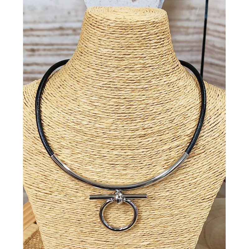 Collar Cordón "Omega" Negro