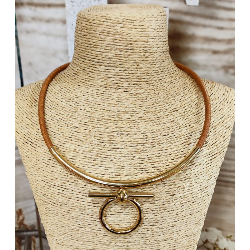 Collar Cordón "Omega" Marrón