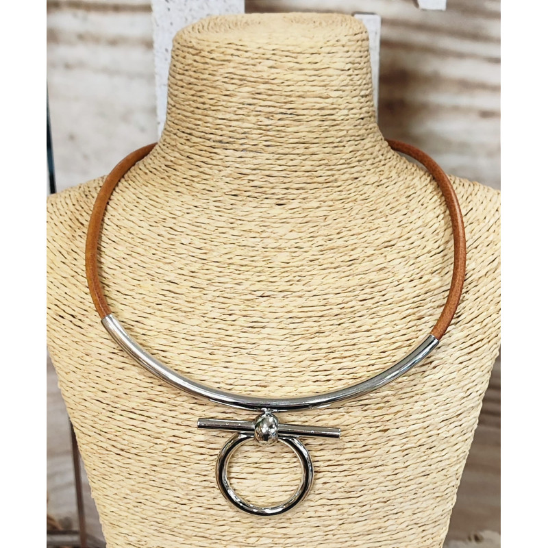 Collar Cordón "Omega" Marrón