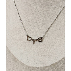 Collar fino "Cardiograma Amor Perruno/Gatuno"
