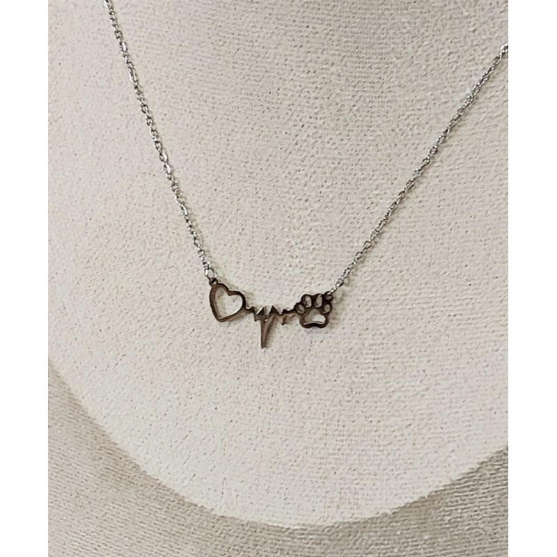 Collar fino "Cardiograma Amor Perruno/Gatuno"