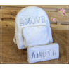 Mochila Pelo Sintético "AMOUR" Blanco