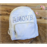 Mochila Pelo Sintético "AMOUR" Blanco