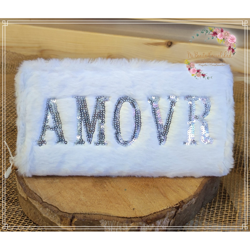 Cartera Pelo Sintético "AMOUR" Blanco