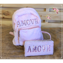 Cartera Pelo Sintético "AMOUR" Rosa