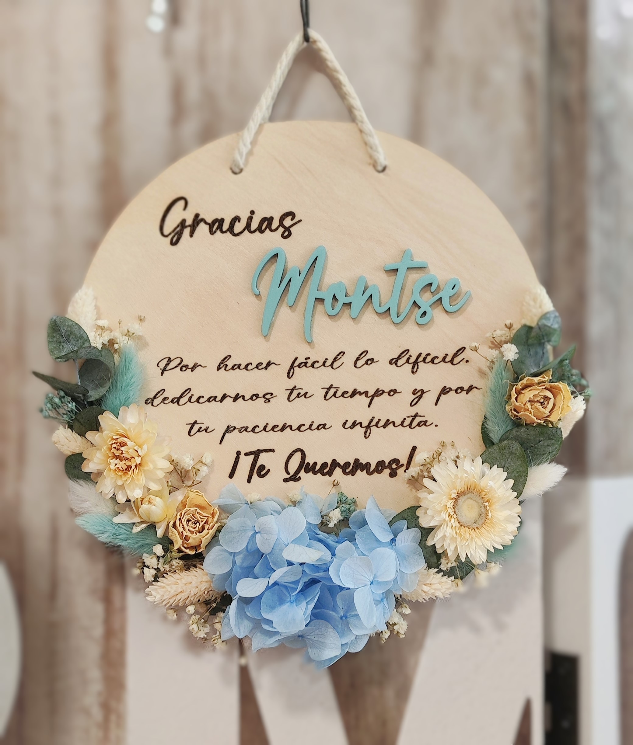 Placa Madera "Gracias"
